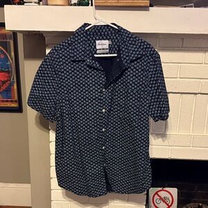 Goodfellow & Co Men's Blue Patterned Button-Down Shirt